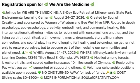 We Are the Medicine: 3-Day Eco Retreat